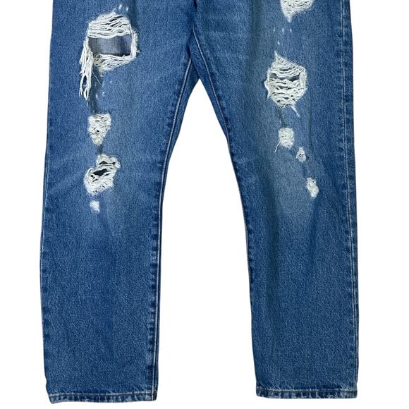 Levi’s 501 Jeans Womens 31 Medium Wash Distressed Rigid High Rise Grunge Y2K - Picture 3 of 7